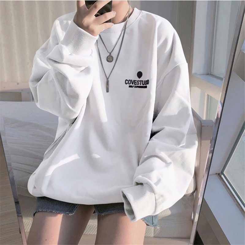 Áo Sweater Tay Dài Cổ Tròn Dáng Rộng Phong Cách Thời Trang Hàn Quốc Cho Nữ | BigBuy360 - bigbuy360.vn