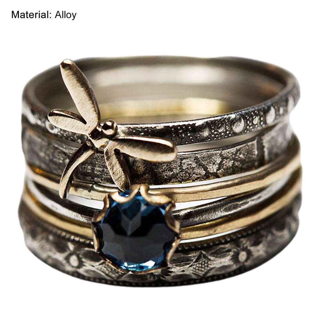 Nhẫn Nhiều Lớp Hình Chuồn Chuồn Bằng Hợp Kim Cho Nam