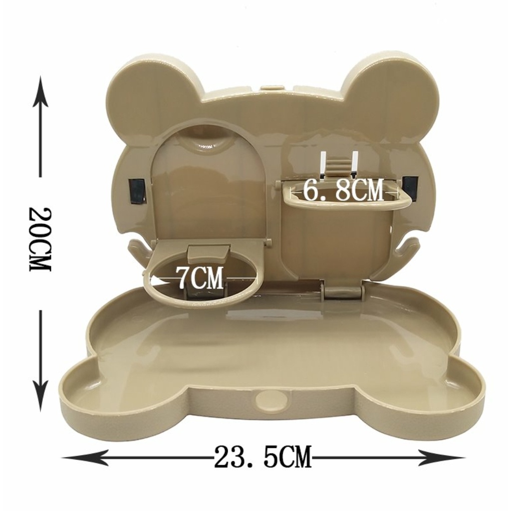 Bàn ăn hình gấu gấp gọn treo sau ghế xe hơi