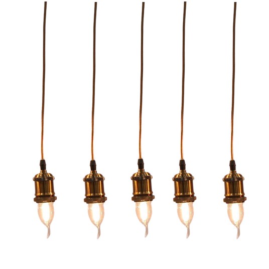 Bộ 5 dây đèn thả cổ điển bóng Led Edison hình nến C35 4W