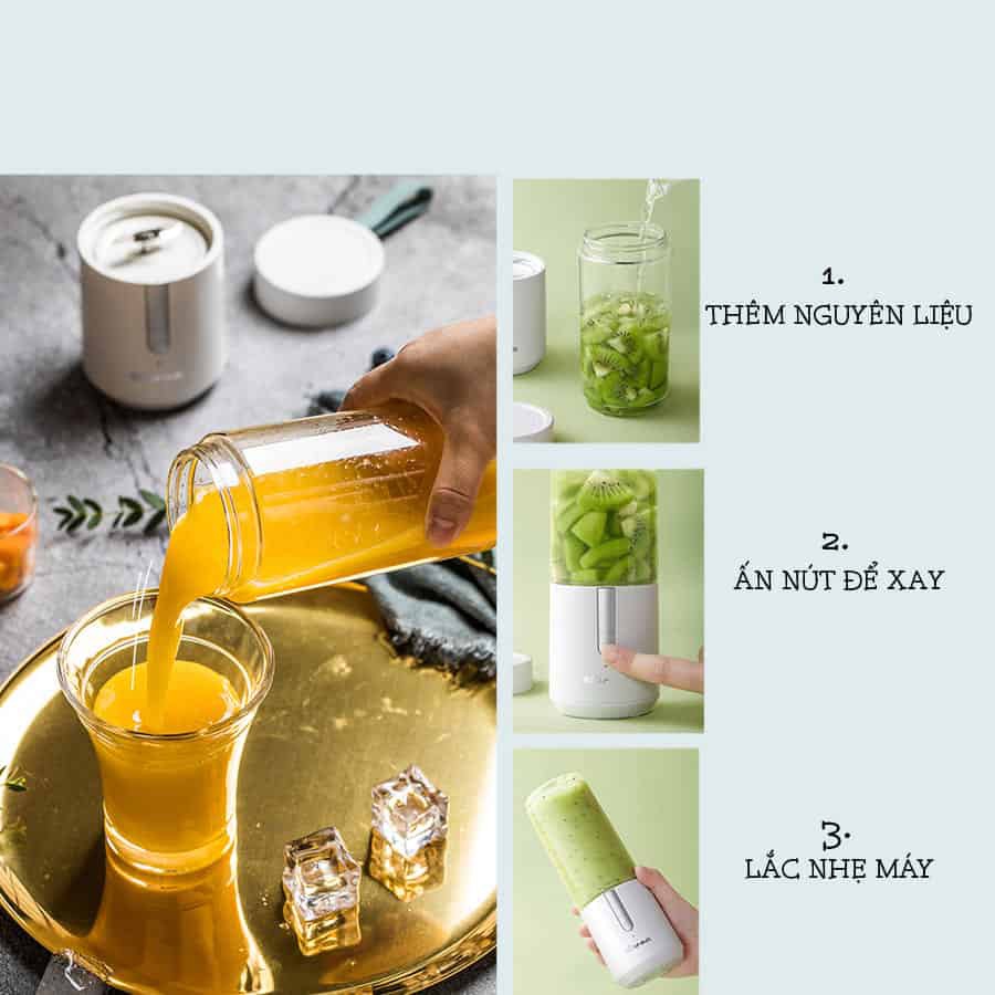 Máy Xay Sinh Tố Cầm Tay Đa Năng Bear Dung Tích 350L Chính Hãng