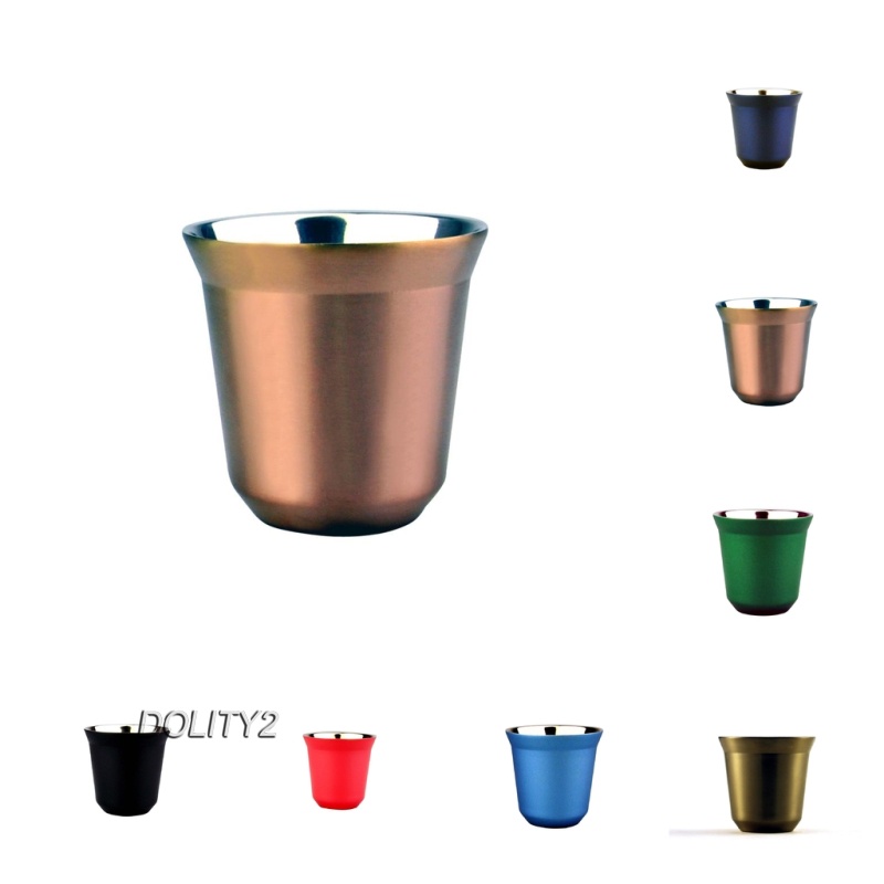 Set 2 Cốc Cà Phê Cách Nhiệt Bằng Thép Không Gỉ