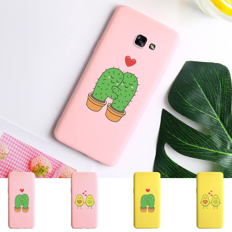 Ốp điện thoại silicon màu sắc ngọt ngào cho Samsung Galaxy A7 2017 Duos A720F A720 5.7 inch