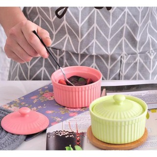 Bát ăn dặm gốm sứ ramenkin có nắp 150ml