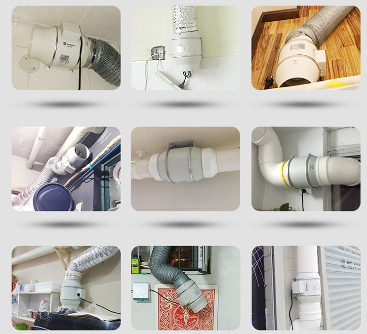 Quạt hút thông gió nối ống phi 200mm - Quạt hút đồng trục - Hàng chính hãng siêu chống ồn