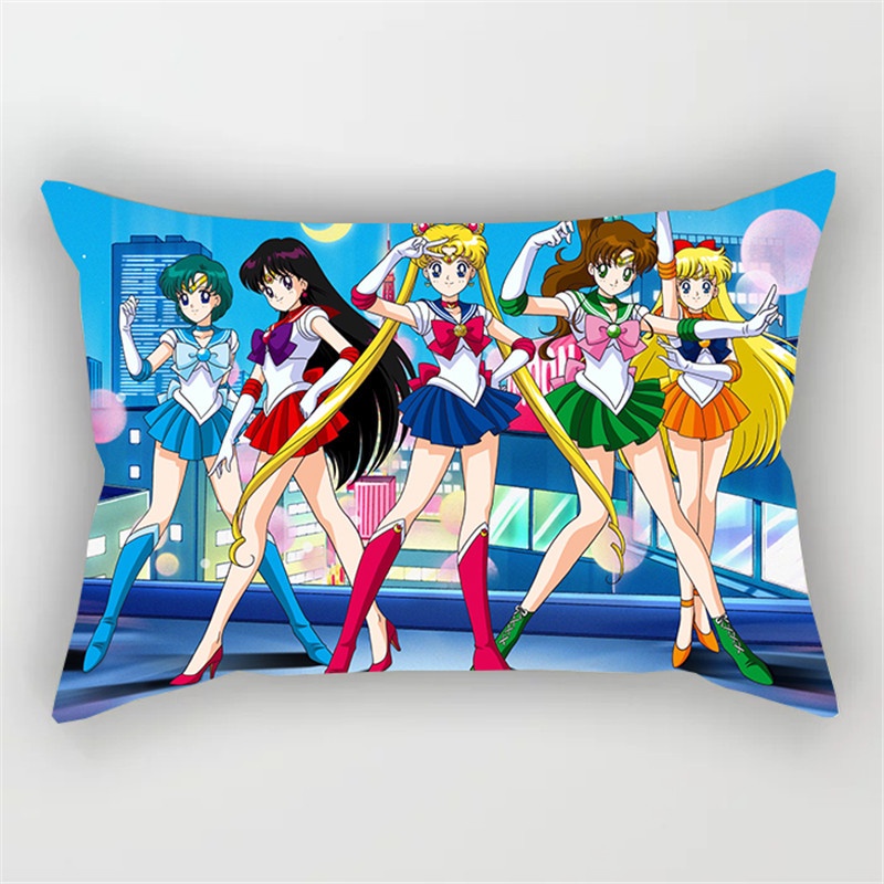 Sailor Moon Vỏ Gối Hình Chữ Nhật 30x50cm Họa Tiết Thủy Thủ Mặt Trăng Trang Trí Nội Thất Greet