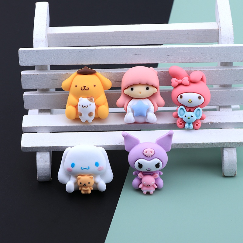 Miếng Dán Trang Trí Điện Thoại / Kẹp Tóc Hoạt Hình My Melody Kuromi Sanrio Jibits Dễ Thương DIY