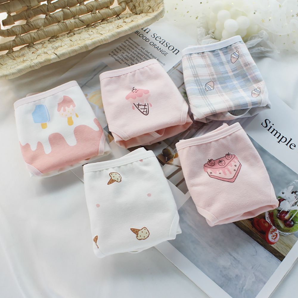 Quần Lót Thoáng Khí Lưng Vừa In Họa Tiết Dễ Thương Cho Nữ