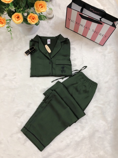 Bộ ngủ pijama lụa quần dài victoria | BigBuy360 - bigbuy360.vn