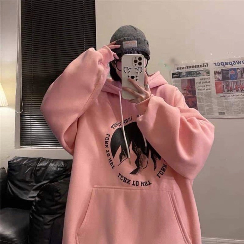 Áo Hoodie Núi Tròn Form Rộng Unisex Nhiều Màu Phong Cách Hàn Quốc