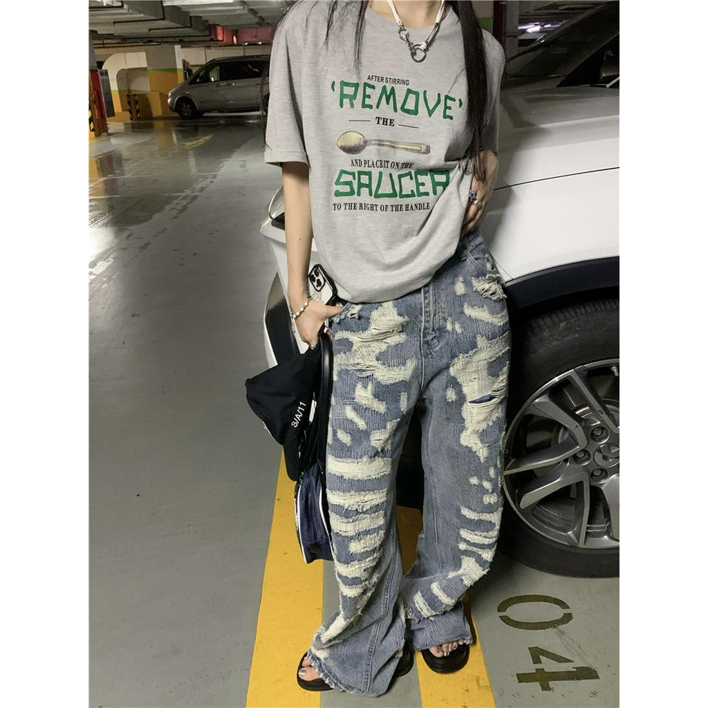 Áo Thun Dáng Rộng Ngắn Tay In Chữ Thời Trang Mùa Hè Kiểu Mới 63650