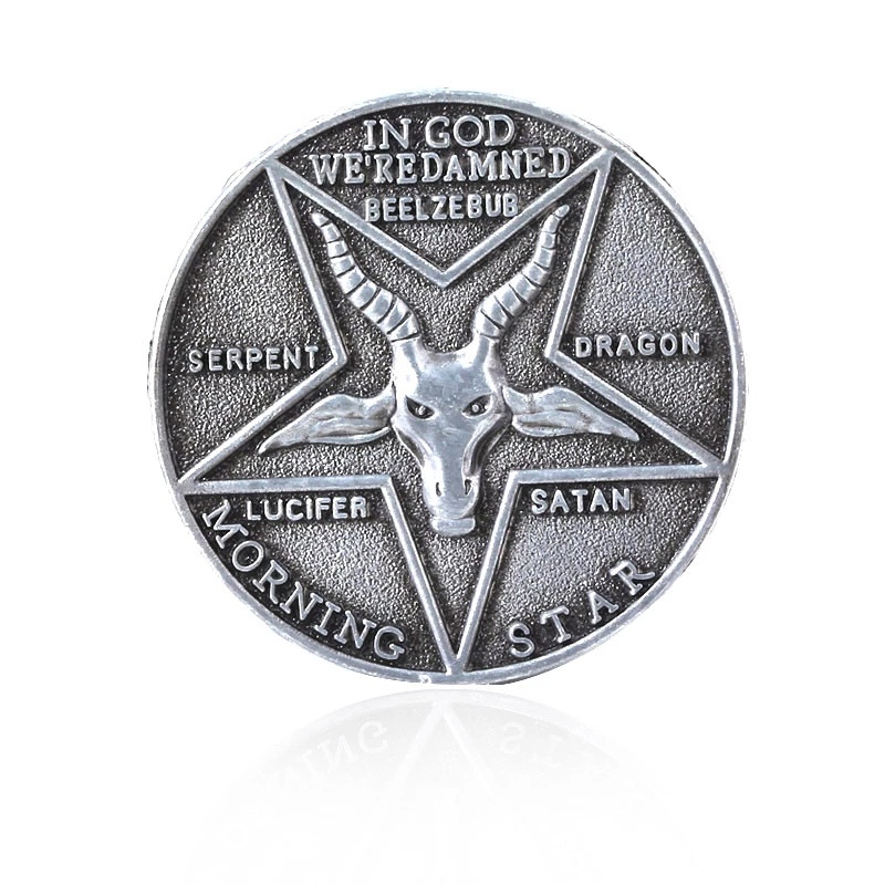 Đồng xu kỷ niệm bằng kim loại in hình nhân vật Lucifer Morningstar Satanic