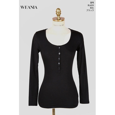 Áo Thun DàI Tay PhốI NúT GợI CảM Cho Nữ