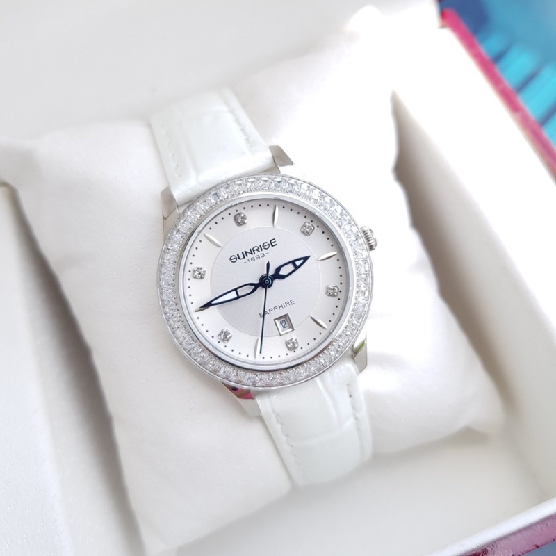 Đồng hồ nữ SUNRISE 2193B A đính hạt, Vành Đá sang trọng quý phái