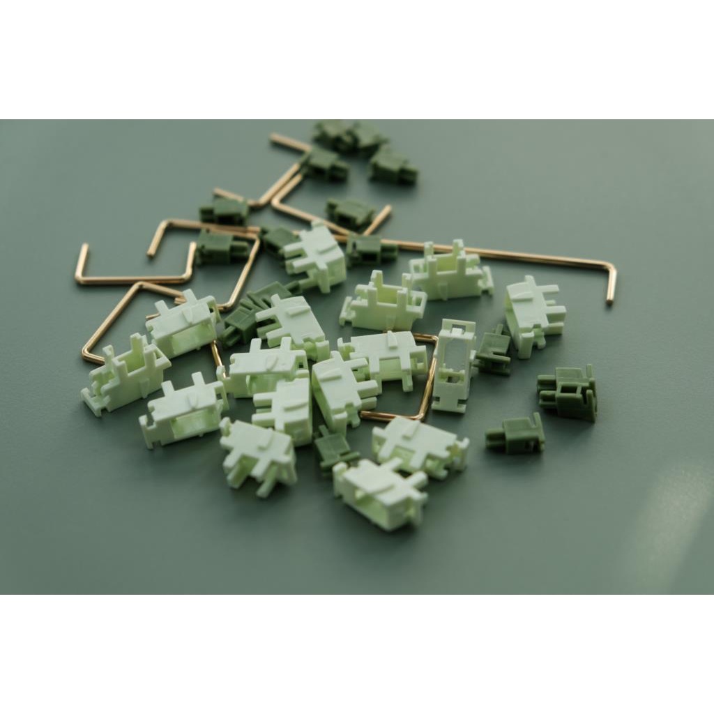 Bộ Ổn Định Bàn Phím Cơ Màu Trà Xanh Mạ Vàng 6.25u 2u