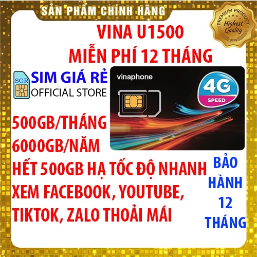 SIM 4G 1 NĂM VINAPHONE VD149, U1500, FCLUB, VD89, FHAPPY - 4G VINA TRỌN GÓI KHÔNG NẠP TIỀN XÀI THẢ GA - SIM GIÁ RẺ