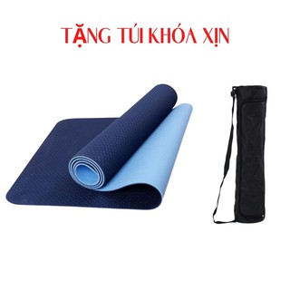Thảm yoga 💎FREESHIP💎 THẢM TẬP YOGA TPE 2 LỚP dày 6mm TẶNG TÚI KHÓA XỊN