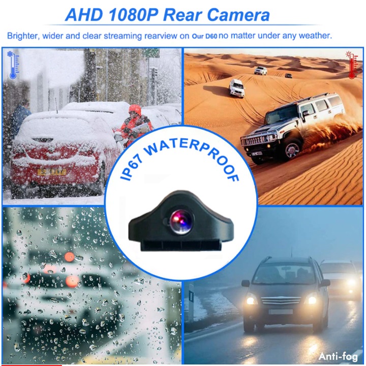 Camera lùi AHD dùng cho camera hành trình AHD, 4 chân, jack 2.5mm, độ phân giải video 1080P, tiêu chuẩn chống nước IP67