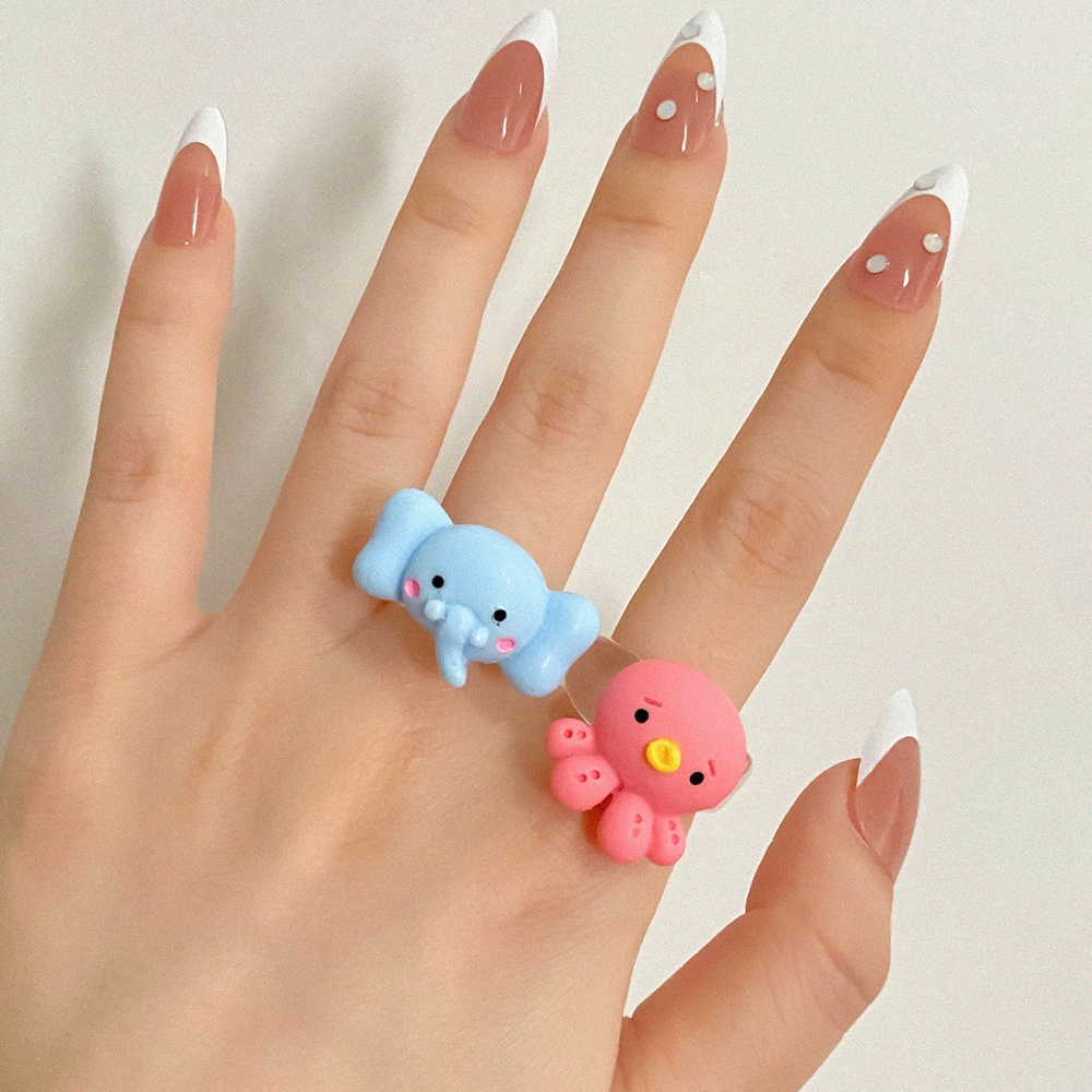 Nhẫn Đeo Tay Bằng Nhựa Acrylic Hình Chú Ếch Hoạt Hình Dễ Thương Cho Nữ