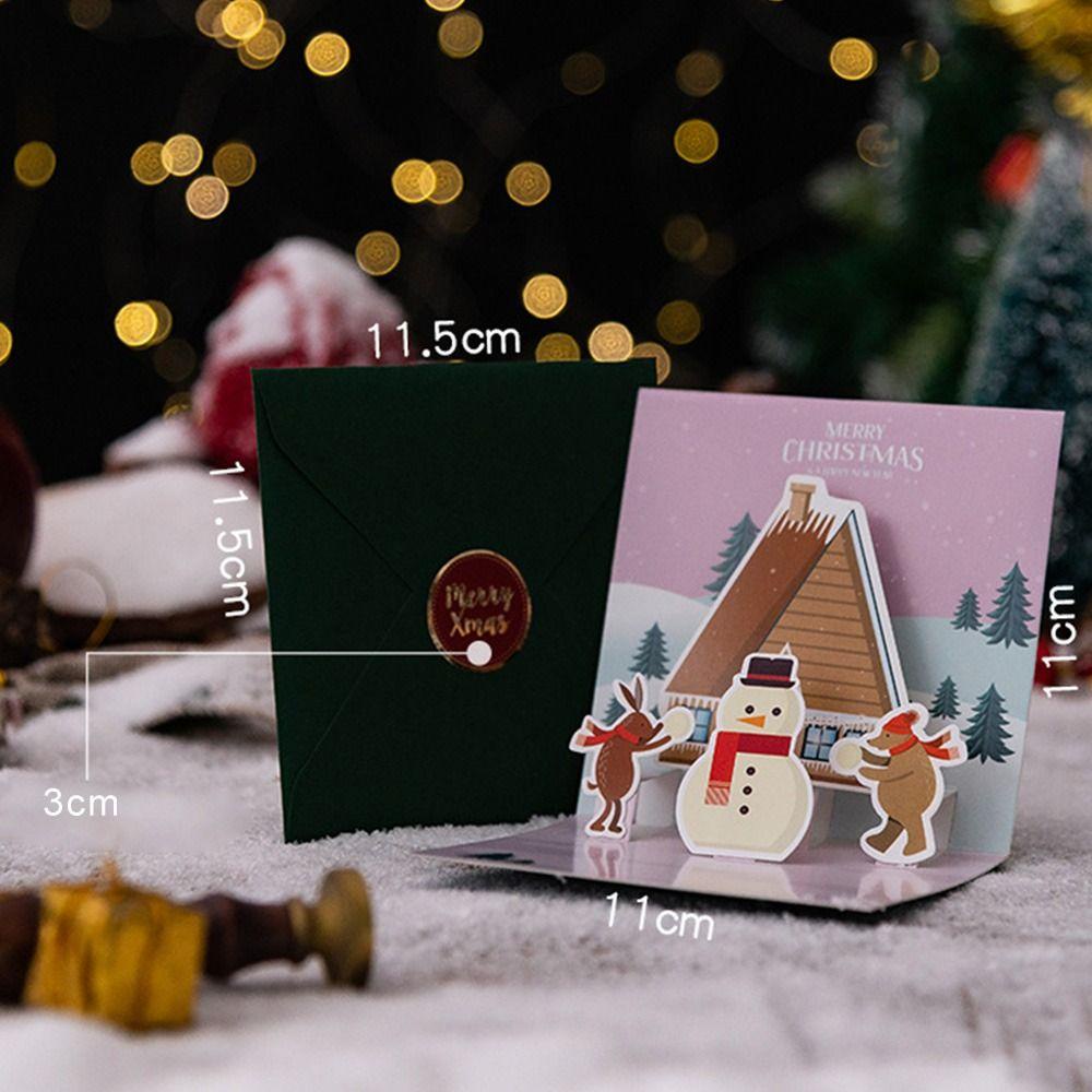 Bộ 6 Tấm Thiệp Giáng Sinh Dán Trang Trí Kèm Phong Bì