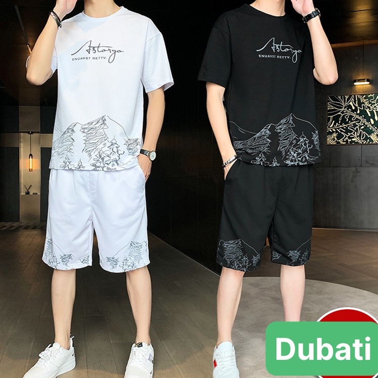SET ĐỒ BỘ THỜI TRANG NAM HỌA TIẾT NÚI PHÚ SỸ MẶC Ở NHÀ, CHƠI THỂ THAO THOÁNG MÁT CO GIÃN- DUBATI FASHION