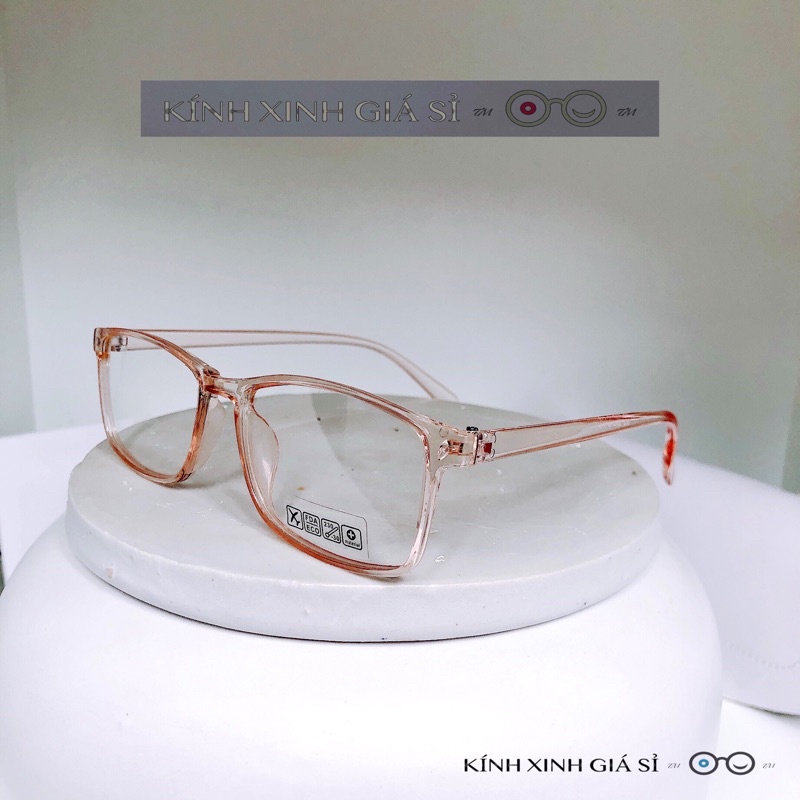 Gọng mắt kính vuông trơn nam nữ mang mát hoặc ráp cận viễn loạn