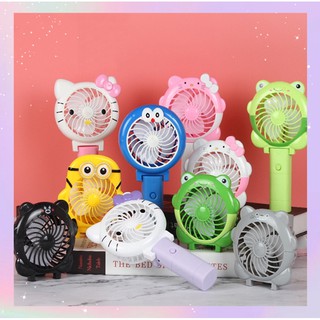 Quạt mini cầm tay pin sạc doremon kitty gấp gọn được