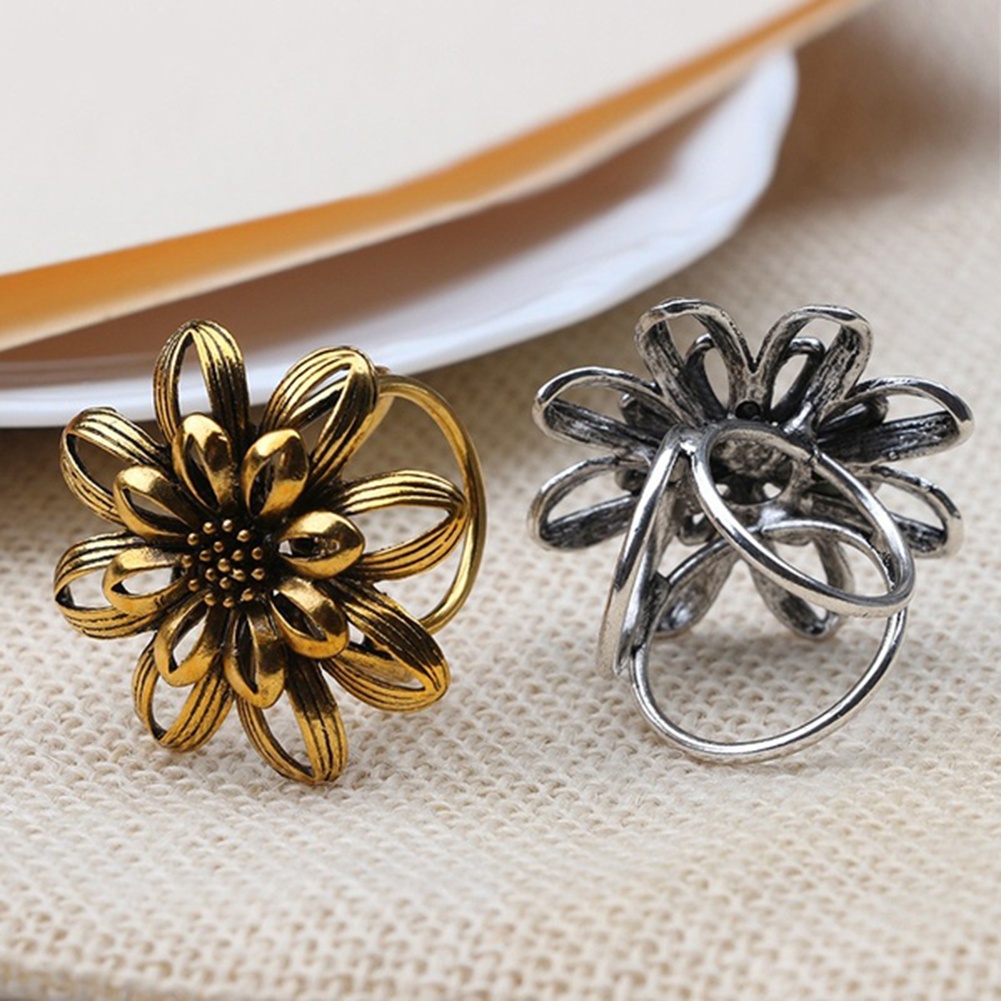 Ghim Cài Khăn Choàng 3 Vòng Hình Hoa Cổ Điển Cho Nữ