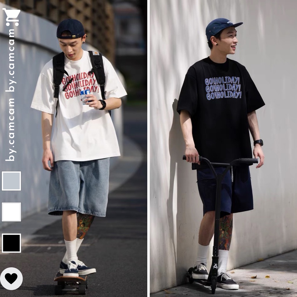 Áo Thun Tay Lỡ GO HOLIDAY 100% Cotton, Áo Phông Rộng Mẫu Mới 2022 𝘽𝙮.𝘾𝙖𝙢𝙘𝙖𝙢