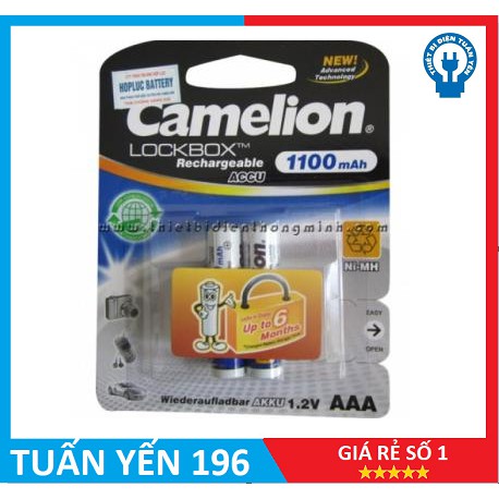 Pin sạc Camelion AAA 1100 trắng1.2V (1 vỉ /2 viên) , Pin Camelion, AAA, máy sạc, Pin