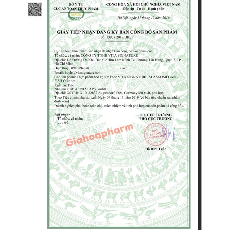 Viên uống dầu cá Omega 3 - VitaSignature AlaskOmega 3