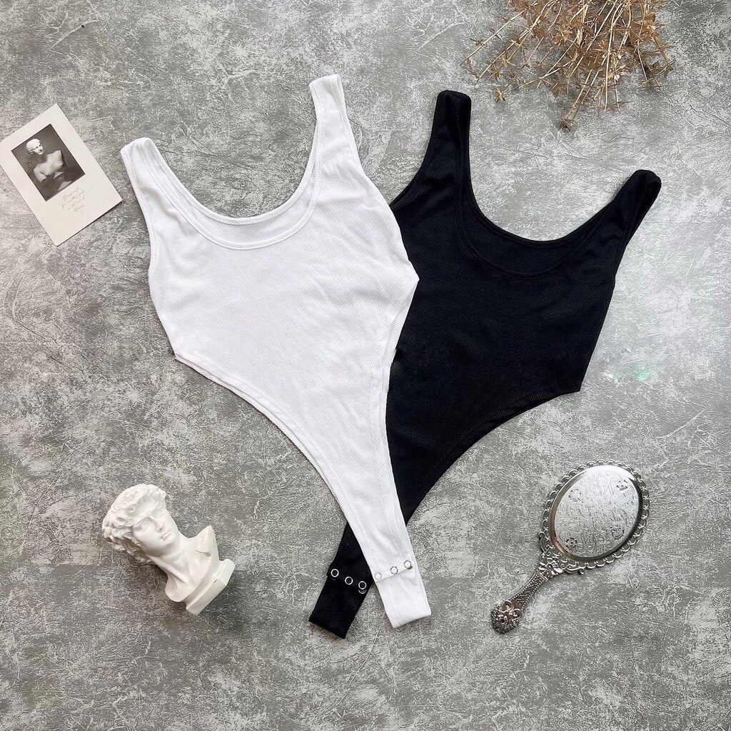 Áo Liền Quần Bodysuit Ba Lỗ Ôm Body Trơn Khoét Eo Kiểu Dáng Nóng Bỏng | BigBuy360 - bigbuy360.vn