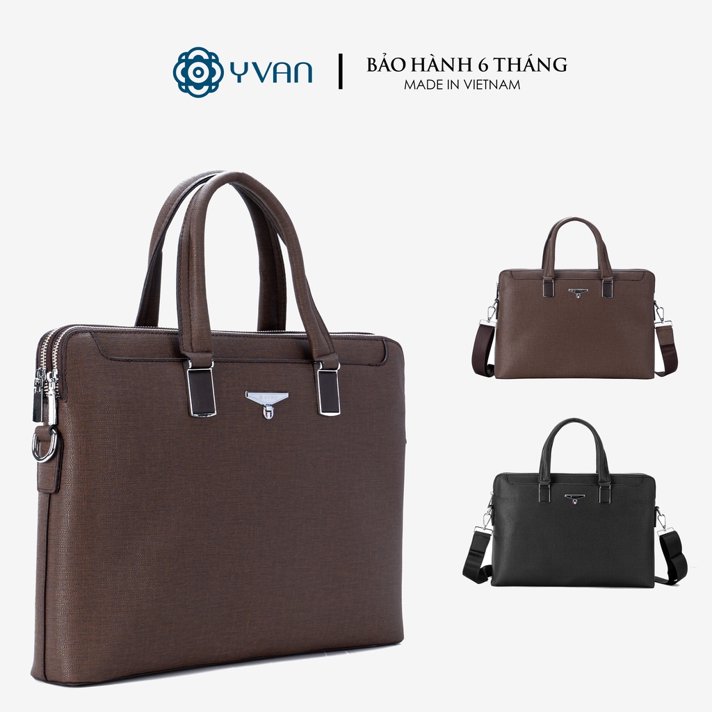 Túi xách công sở da PU cặp da nam thiết kế cao cấp sang trọng hàng hiệu YVAN 6616-5
