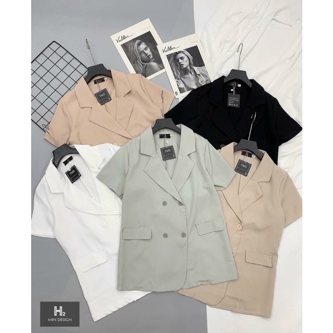 áo vest balazer nữ tay ngắn