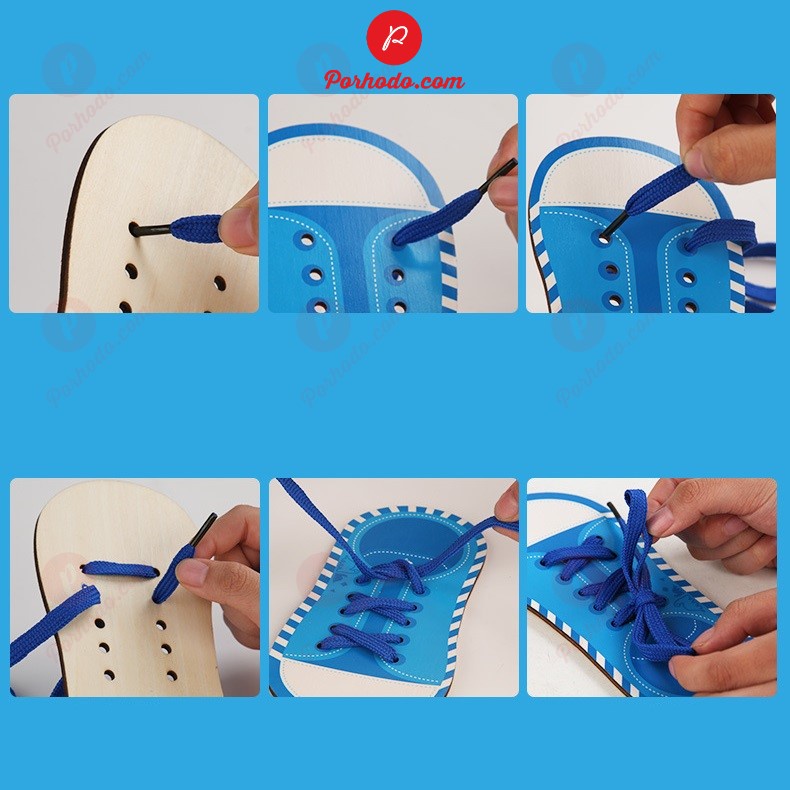 Đồ chơi tập buộc dây giày + xâu cúc áo chuẩn montessori KB216089, Đồ chơi thông minh giáo dục