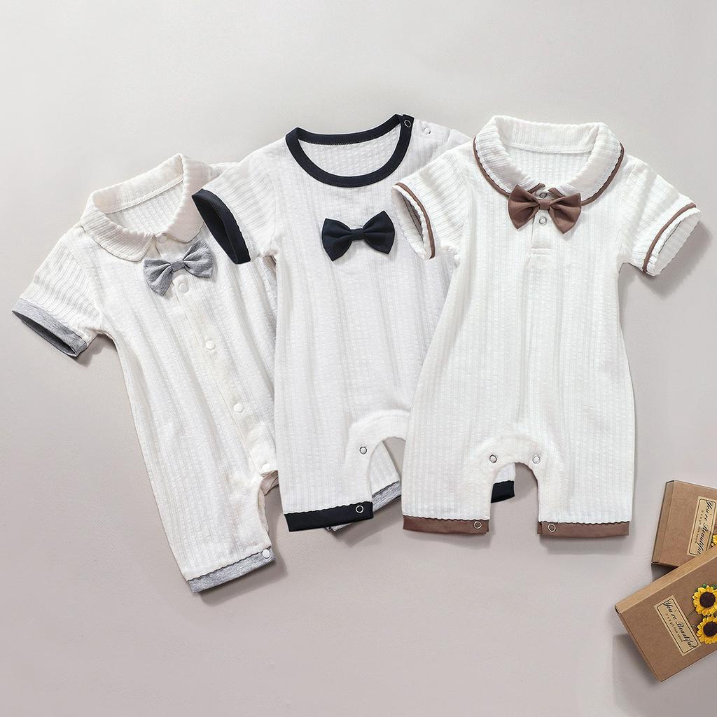 Áo liền quần Tay Ngắn Chất Cotton Cho Trẻ Sơ Sinh