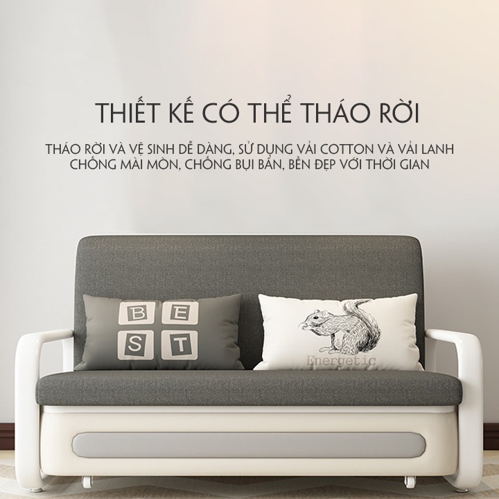 GIƯỜNG SOFA THÔNG MINH GẤP GỌN, SOFA GIƯỜNG ĐA NĂNG CÓ NGĂN CHỨA ĐỒ ( TẶNG KÈM GỐI ) | BigBuy360 - bigbuy360.vn