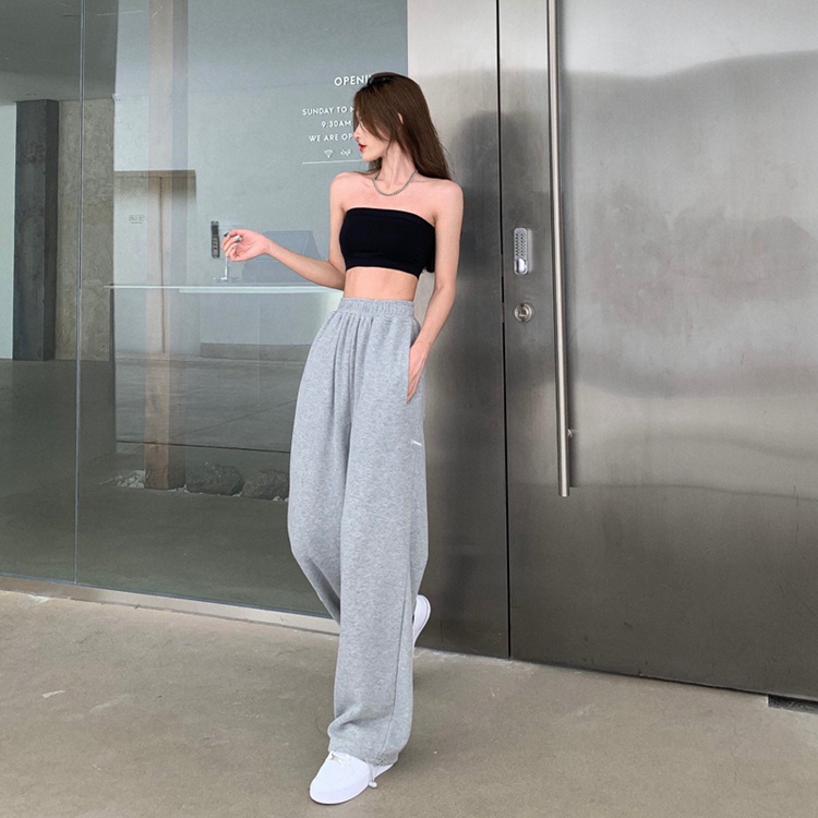 QKOOLE  Quần dài ống rộng thời trang năng động Hàn Quốc cho nữ