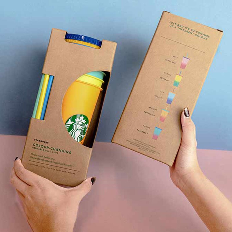 Ly nhựa in hình Starbucks đổi màu có thể tái sử dụng