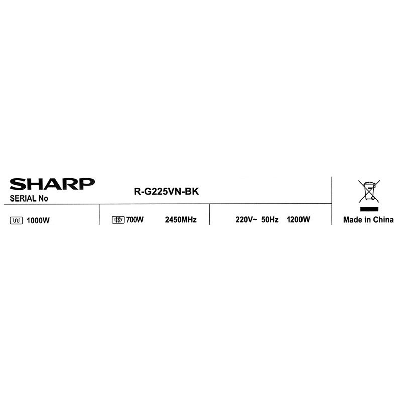 Đĩa quay lò vi sóng Sharp R-G225VN-BK (20 lít)