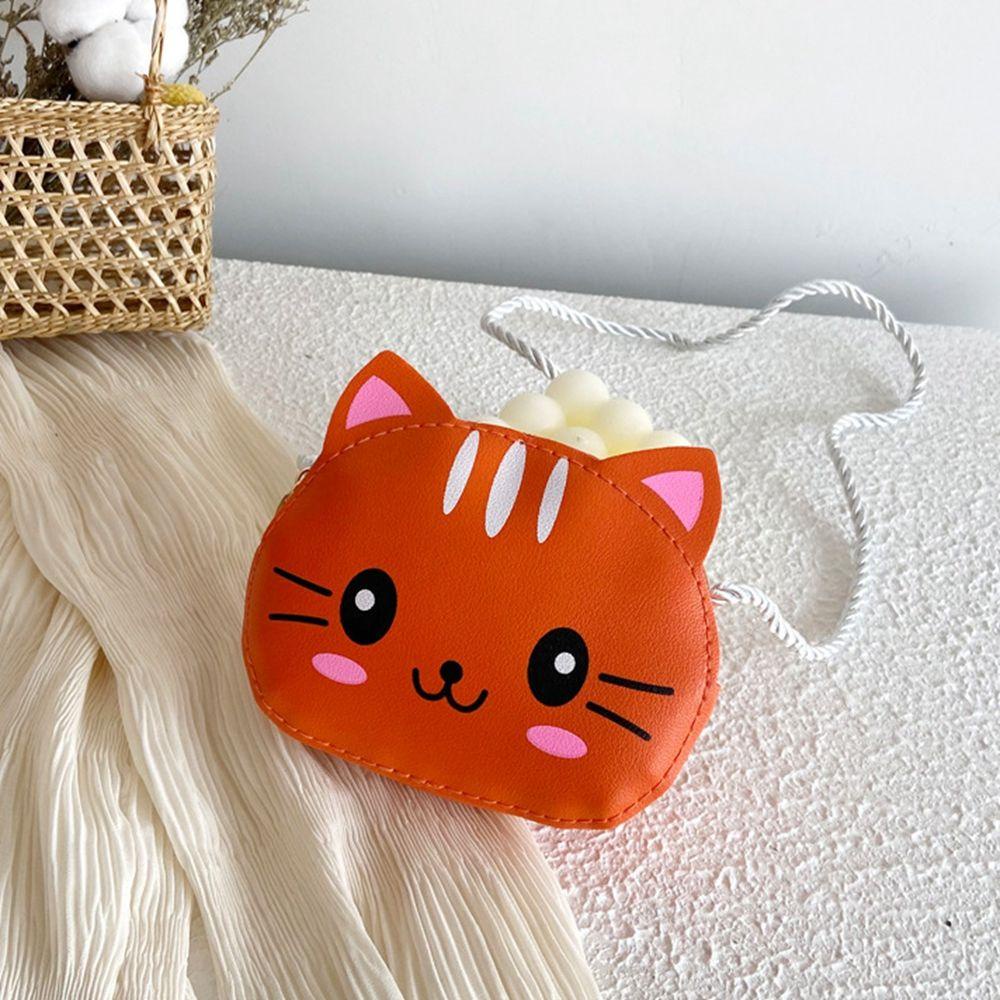 Túi Da PU Mini In Hình Mèo Dễ Thương Đựng Tiền Xu Cho Bé