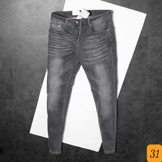 Quần jean nam xám đậm không rách gối chất bò cao cấp co dãn 4 chiều, quần rin nam cực đẹp gutaha05
