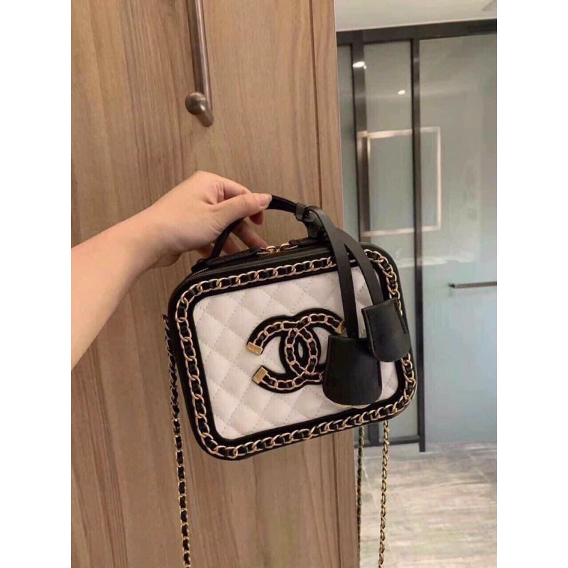 Túi xách nữ kiểu hộp chanel logo nổi mới trend m