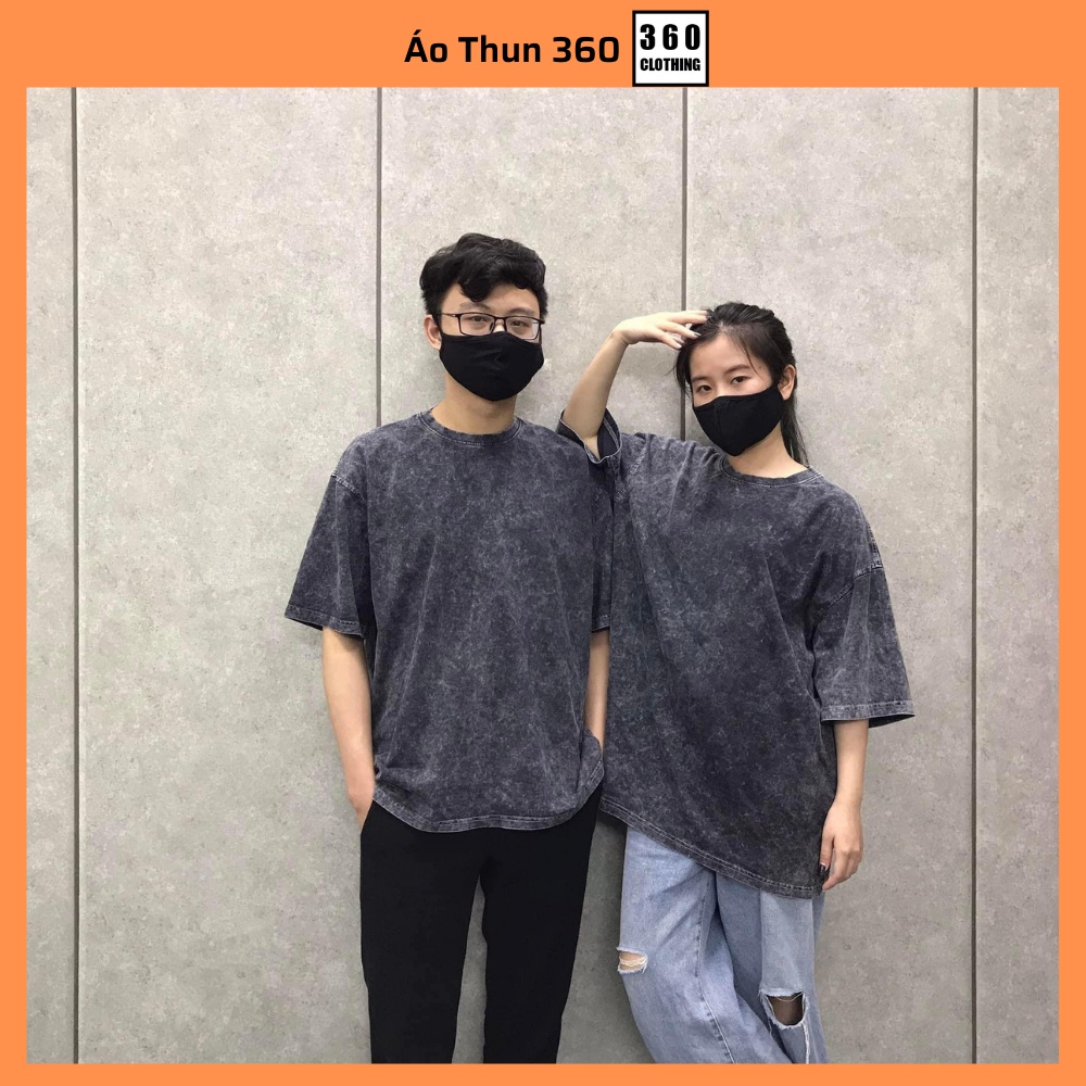 Áo thun Wash Trơn nam nữ tay lỡ form rộng dáng oversize chất Cotton 2 chiều siêu dày dáng xuông Ulzzang cực chất