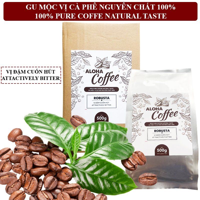 500g Cà phê Hạt Rang Mộc CuLi Vị Đậm Đà Mạnh Mẽ ALOHA Coffee# gói 500g