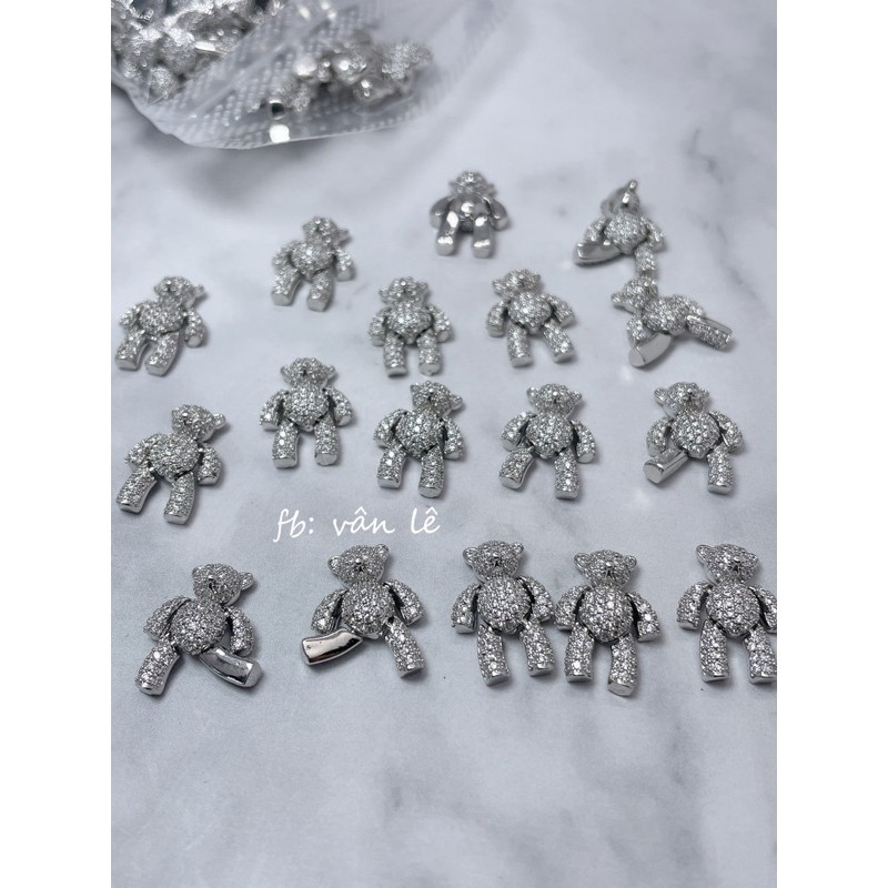 phụ kiện gấu cử động gắn móng tay nail 1 viên