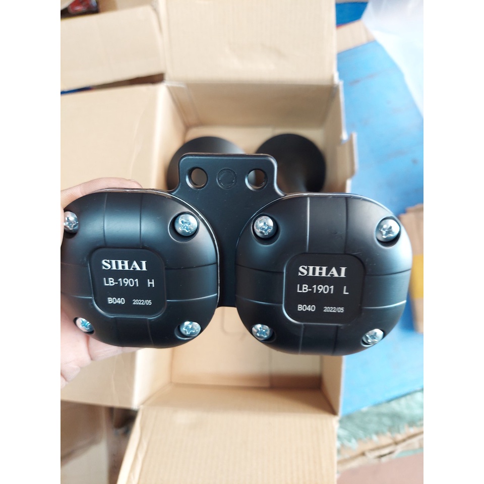 Còi hơi, kèn hơi SHIHAI hàng xịn cho xe có hơi điện 24v (xe 12v còi hoạt động từ 4kg hơi trở về, hơn thay rơle12v)
