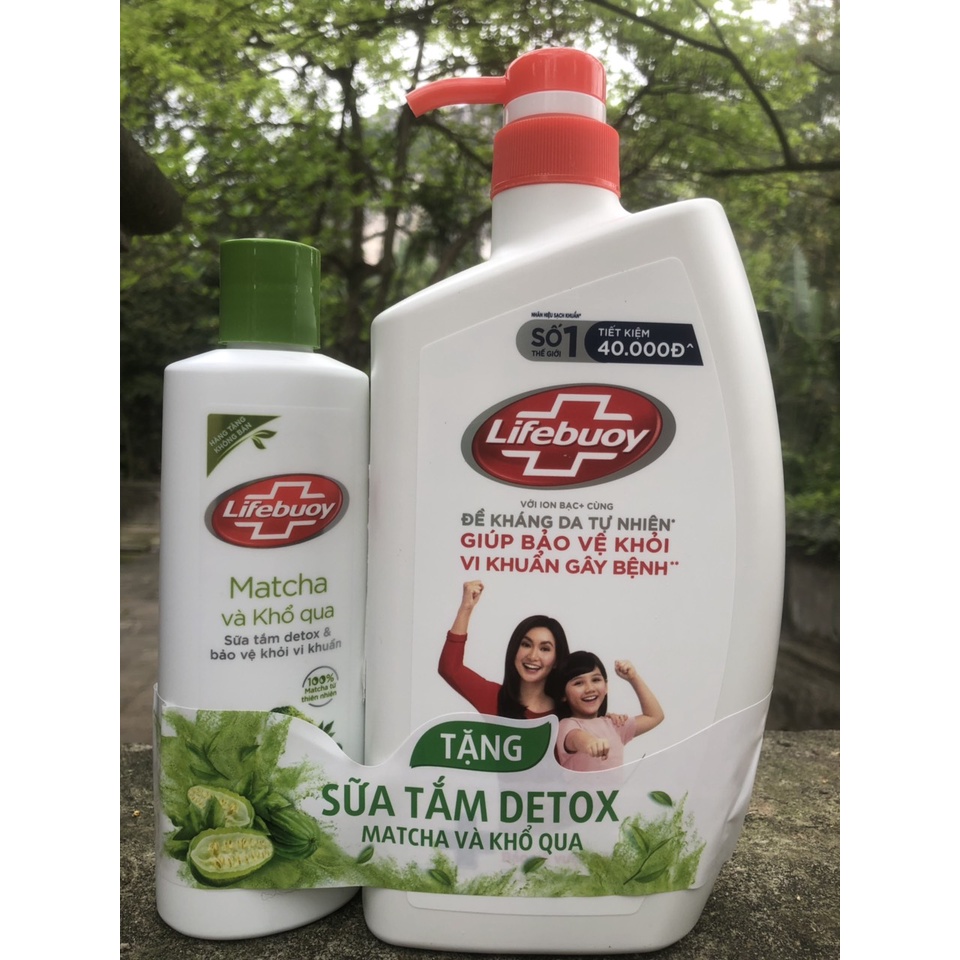 Quà tặng LIFEBUOY SỮA TẮM CHĂM SÓC DA 850g sữa tắm detox 200g