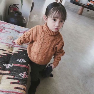 Áo len cổ lọ chất len thừng