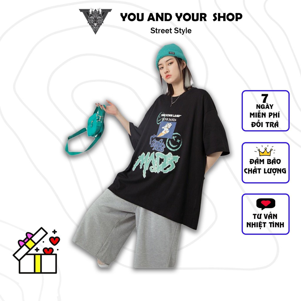 Áo Thun tay lỡ YAYSHOP phông unisex nam nữ chất thun cotton mềm mịn PANDA họa tiết cực cá tính